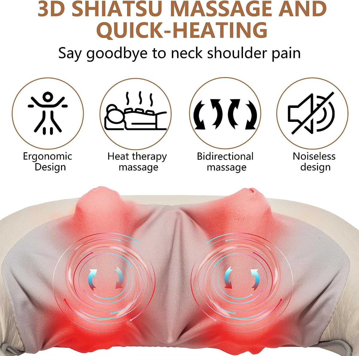 Bear Cordless Shiatsu Neck Massager with Heating Function, AMQ-H10E5 –  LittleBearElectriconline