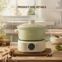 Bear Electric Clay Pot DSG-D30S1, Fast Stew Pot for Casserole Rice & Porridge, Chinese Soup Maker, 3L