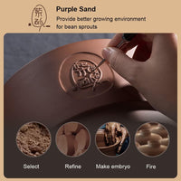 Bear Automatic Bean Sprouts Maker, DYJ-B01C1 Purple Clay Seed Sprouting Kit with Germination Container, Automatic Watering