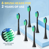 Bear Electric Toothbrush DYS-K02J3, Sonicare Toothbrush with 6 Brush Heads & Travel Case
