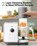 Bear 2025 Baby Food Maker SJJ-M03P1 , 2-Layer Steamer & Blender with Bottle Warmer, Sterilizer & Auto-Clean, BPA-Free