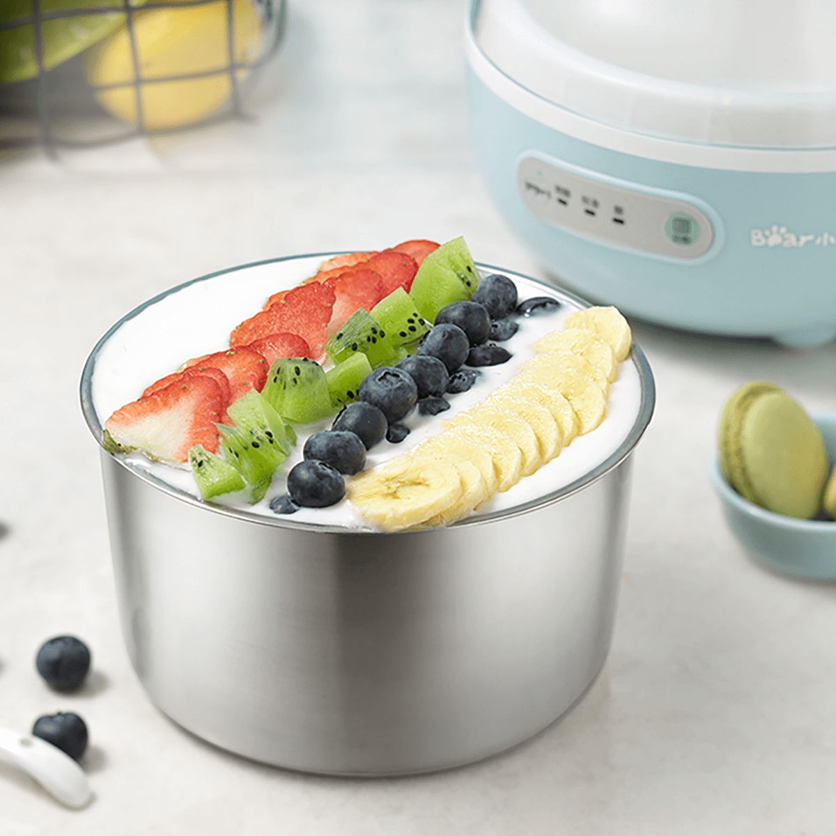 Bear Yogurt Maker with 1 Bowl 1.0L Stainless Steel Tank SNJ