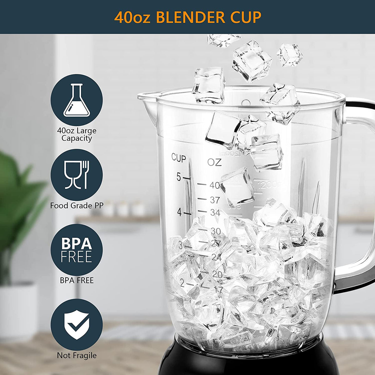 Bear Countertop Blender, LLJ-B12K1, 40oz Blender Cup, 700W Speed –  LittleBearElectriconline