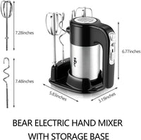 Bear Brand Electric Hand Mixer, DDQ-A30D2BK, 300W with 5 Speeds