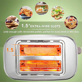 BEAR Toaster DSL-C02A1, 2 Slice with 6-Shade Settings and Bagel, Defrost, Cancel Function