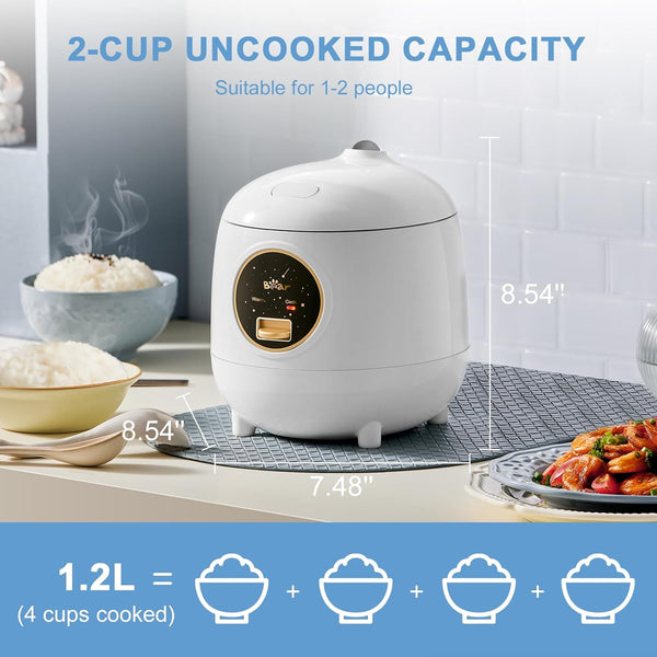 Small Rice Cooker 1-2 Person With Steaming Basket 1.2l Mini