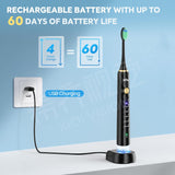 Bear Sonic Electric Toothbrush DYS-K02J3 5 Mode 6 Brush Heads & Travel Case, One Charge for 60 Days
