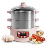 Bear Electric Food Steamer, DZG-A80A2, Stainless Steel Digital Control, 3 tier 8L Large Capacity,1200W