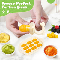 Bear Baby Fruit Food Feeder & Mini Freezer Nibble Tray Combo, 2 Pack