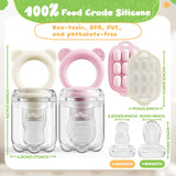 Bear Baby Fruit Food Feeder & Mini Freezer Nibble Tray Combo, 2 Pack