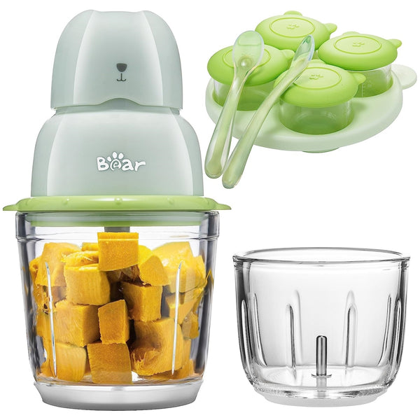 Bear Baby Food Puree Blender with 2 Glass Bowls, Baby Food Containers, –  LittleBearElectriconline