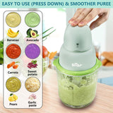 Bear Baby Food Puree Blender with 2 Glass Bowls, Baby Food Containers, Baby Spoons QSJ-H02P3