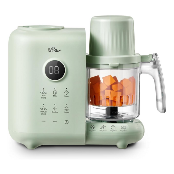 Bear 2025 Baby Food Maker – 2-Layer Steamer & Blender with Bottle Warmer, Sterilizer & Auto-Clean, BPA-Free
