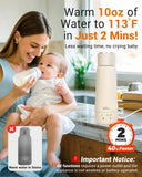 Bear ZDH-C04X1 Milk Warmer, 10oz Fast Baby Bottle Warmer with 4 Precise Temperature Settings, Auto Keep Warm, Portable Water Warmer (110V Only, No Battery)