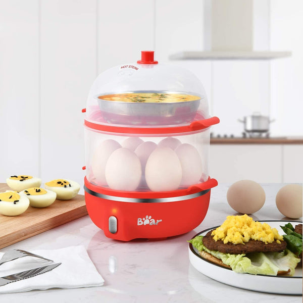 Dropship Bear ZDQ-B05C1 Rapid Multi-function Egg Cooker With Auto Shut Off,  For Boiling, Steaming And Frying, With Ceramic Steaming Rack And Lid to  Sell Online at a Lower Price