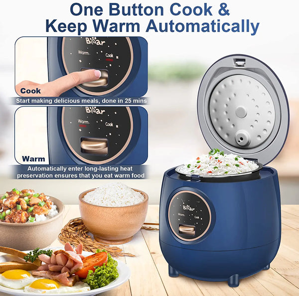Electric Rice Cooker - Non-Stick Removable Bowl, Keep Warm