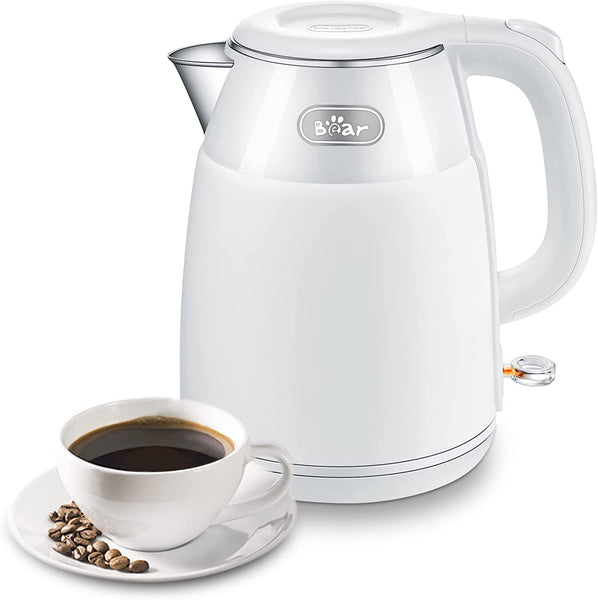 Electric Kettle, 1500W Double Wall Stainless Steel Electric Tea Kettle,  1.5L Fas